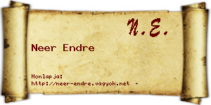 Neer Endre névjegykártya